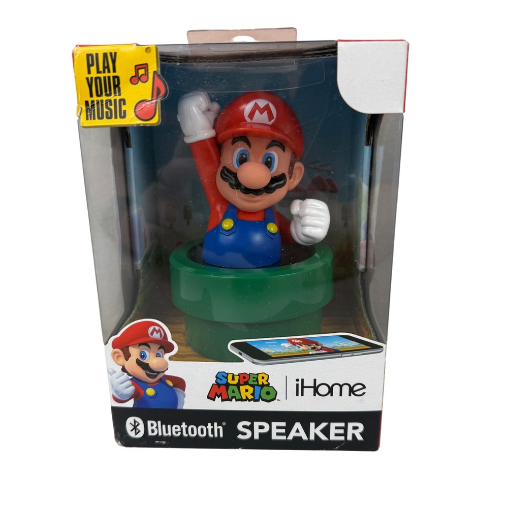 iHome Super Mario Bluetooth Speaker‎ Red Green Warp Pipe Wireless Gaming Gift